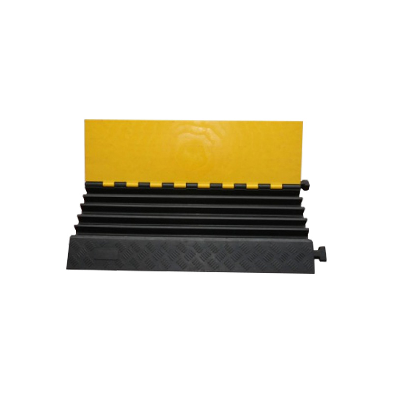 Heavy-Duty Yellow And Black 5-Channel Cable Rubber Protective Cover
